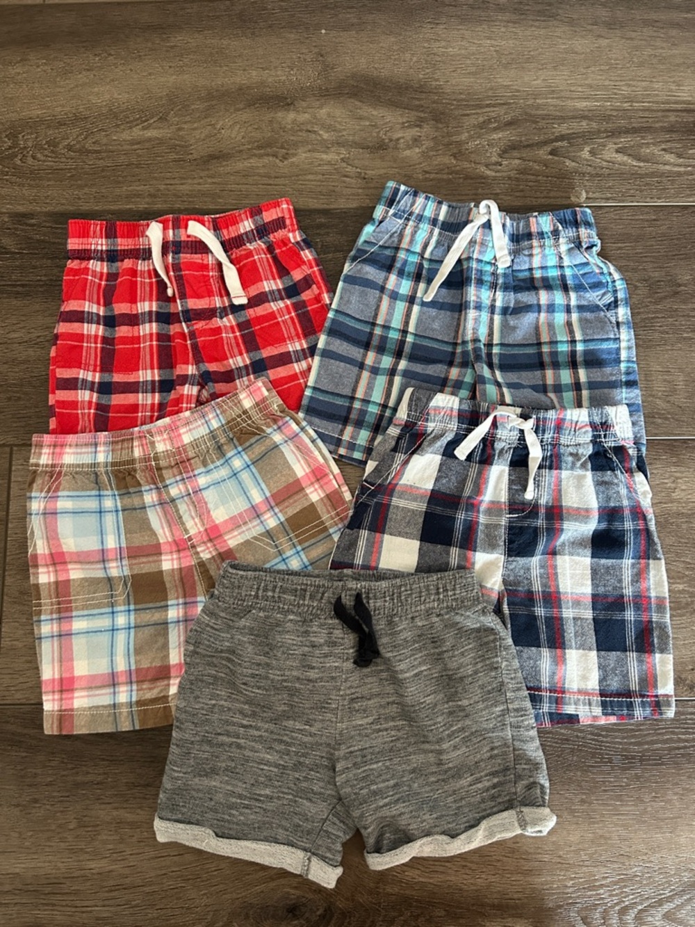 Lot of 5 Baby Boy’s Plaid & Knit Shorts Sz 24M